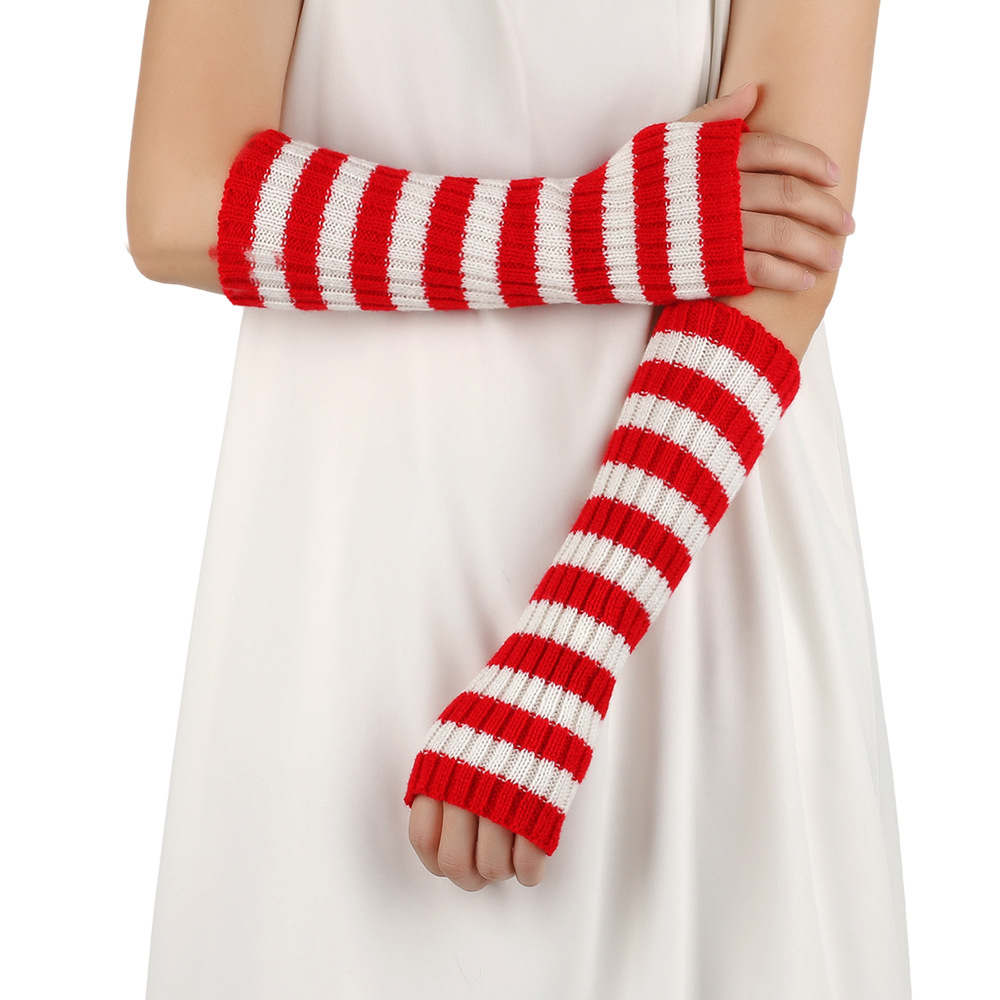 Rękawiczki bez palców w paski  – Fingerless Glove Knit recenzja i cena